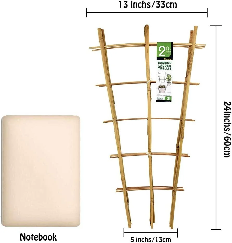 Natural Bamboo Stand 24 Inch High Garden Ladder Stand, Plant Stand