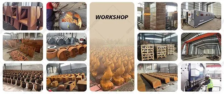 Firewood Storage Rack Rustic Firewood Log Storage Rack Firewood Basket Storage in Metal Corten Steel