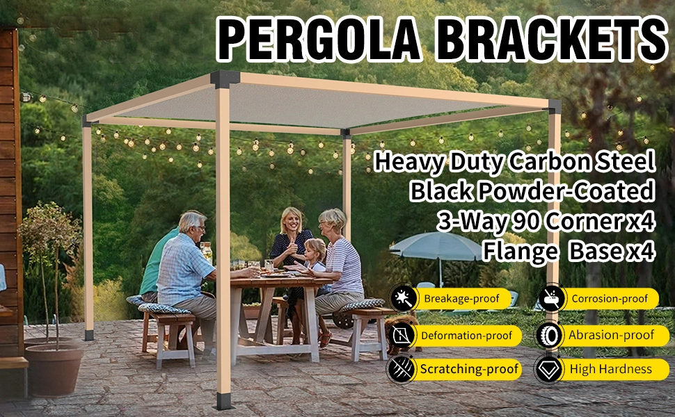 Pergola Kit DIY Elevated Wood Stand Kit Steel Bracket Heavy Duty Outdoor Garden Pergola Bracket