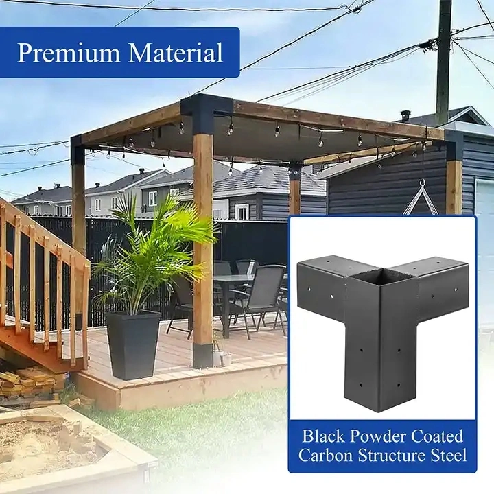 Pergola Kit DIY Elevated Wood Stand Kit Steel Bracket Heavy Duty Outdoor Garden Pergola Bracket