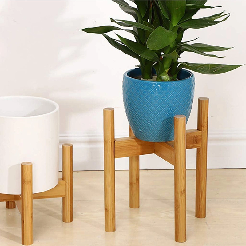 Bamboo Adjustable Flowers Rack Plant Stand
