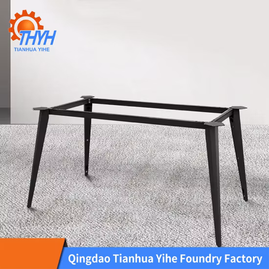 Black Wrought Industrial Heavy Duty Frame Powder Coating X Shaped Side Cast Iron Bench Coffee Table Furniture Legs Metal