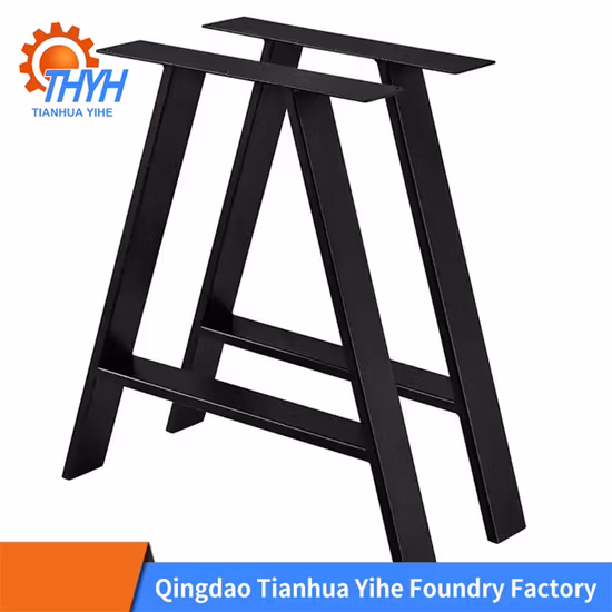 Black Wrought Industrial Heavy Duty Frame Powder Coating X Shaped Side Cast Iron Bench Coffee Table Furniture Legs Metal