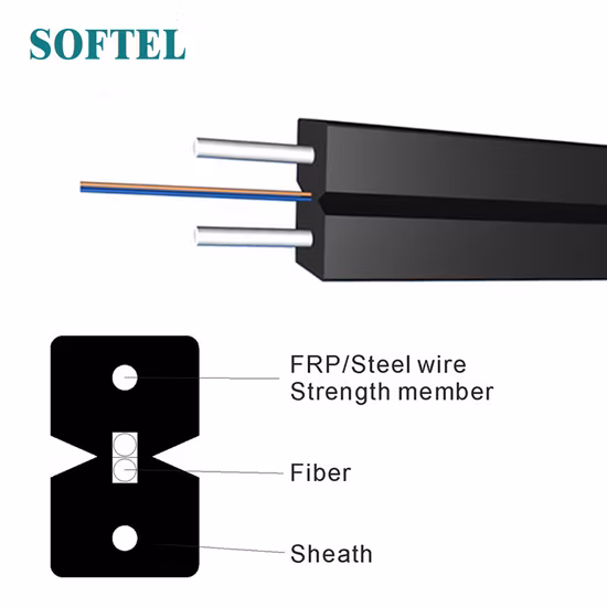 Gcabling 1 Sx Core Drop Optical Outdoor Indoor Single Mode Drop FTTH Fiber Optic Cable