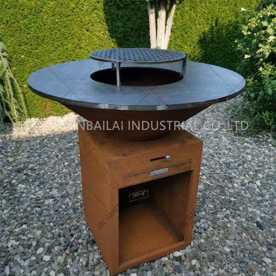 Amazon Top Sell Corten Metal Fire Pit with Barbecue Grill