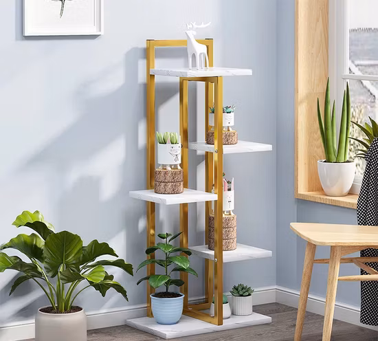 Popular Modern Metal Plants Shelf Living Room Furniture Cabinet Side Decoration Stand
