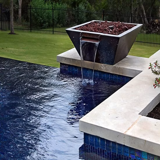 Pool Fire Bowl Waterfall Fire Pit Fire Pit with Water Feature