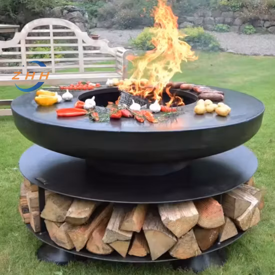 Rusty Corten Steel Round Shape Garden Decoration Heating Metal Fire Pit